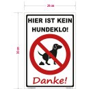 Kein Hundeklo Schild – robustes Hunde-Verbotsschild aus Kunststoff 30x20 cm (20 x 30 cm)