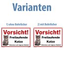 Kleberio® Katzenschild Kunststoff - Vorsicht...