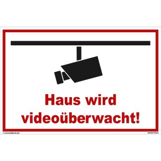 Schild Videoüberwachung - Haus - Warnhinweis