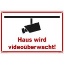 Schild Videoüberwachung - Haus - Warnhinweis 40 x 60 cm gelocht