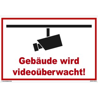 Schild Videoüberwachung - Gebäude - Warnhinweis