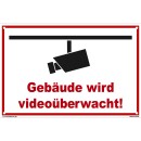 Schild Videoüberwachung - Gebäude - Warnhinweis 40 x 60 cm gelocht