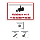 Schild Videoüberwachung - Gebäude - Warnhinweis 40 x 60 cm gelocht & Kit