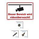 Schild Videoüberwachung - Bereich - Warnhinweis 20 x 30 cm gelocht & Kit