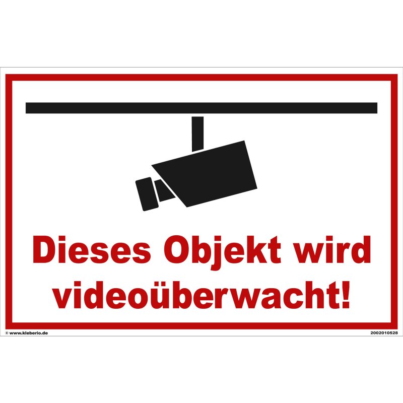 Schild Videoüberwachung - Objekt - Warnhinweis, 10,49 €