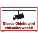 Schild Videoüberwachung - Objekt - Warnhinweis 20 x 30 cm