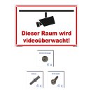 Schild Videoüberwachung - Raum - Warnhinweis 20 x 30 cm gelocht & Kit