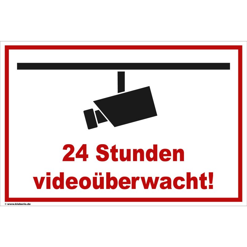 Schild Videoüberwachung - 24 Stunden - Warnhinweis, 10,49 €