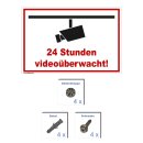 Schild Videoüberwachung - 24 Stunden - Warnhinweis 30 x 45 cm gelocht & Kit