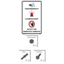 Schild Videoüberwachung - Videoüberwacht, Alarmgesichert, Zutritt für Unbefugte verboten - Warnhinweis 40 x 60 cm gelocht & Kit