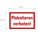 Schild - Plakatieren verboten - Baustellenschild 20 x 30 cm gelocht & Kit