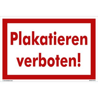 Baustellenschild - Plakatieren verboten (40x60 cm)