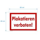 Schild - Plakatieren verboten - Baustellenschild 40 x 60 cm gelocht & Kit