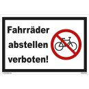 Schild - Fahrräder abstellen verboten! - Baustellenschild 20 x 30 cm