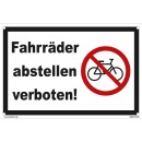 Schild - Fahrräder abstellen verboten! - Baustellenschild 30 x 45 cm gelocht