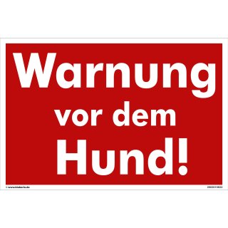 Warnung vor dem Hund Schild 30x45 cm - Betreten auf eigene Gefahr