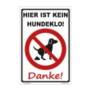 Kein Hundeklo Schild 30x45 cm gelocht & Kit - Danke