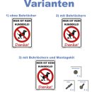 Kein Hundeklo Schild 30x45 cm gelocht & Kit - Danke