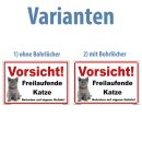 Kleberio® Katzenschild Kunststoff - Vorsicht...