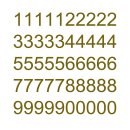 50 selbstklebende Klebezahlen wetterfest (1 cm hoch, in gold)