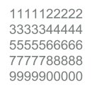 50 selbstklebende Klebezahlen wetterfest (2 cm hoch, in grau)