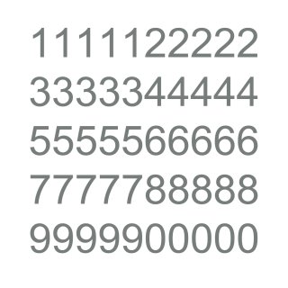 50 selbstklebende Klebezahlen wetterfest (5 cm hoch, in grau)