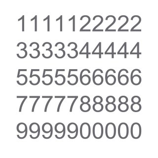 50 selbstklebende Klebezahlen wetterfest (5 cm hoch, in silber)