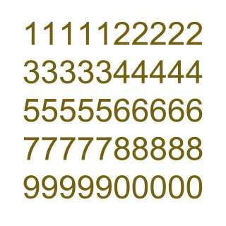 50 selbstklebende Klebezahlen wetterfest (5 cm hoch, in gold)