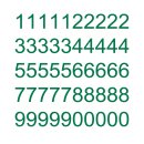 50 selbstklebende Klebezahlen wetterfest (10 cm hoch, in grün)