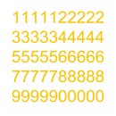 50 selbstklebende Klebezahlen wetterfest (11 cm hoch, in gelb)