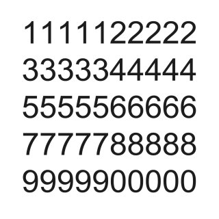 50 selbstklebende Klebezahlen wetterfest (13 cm hoch, in schwarz)