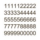 50 selbstklebende Klebezahlen wetterfest (15 cm hoch, in braun)