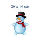 Schneemann Aufkleber Weihnachten – wetterfester Sticker für Auto & Fenster (20 x 14 cm)