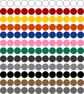 Markierungspunkte Ø 1 cm Kreis wasser viele Farben & wetterfest aus Folie 