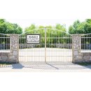 Einfahrt freihalten Schild – Auch gegenüber beachten (30x45 cm gelocht)