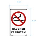 Verbotsschild Rauchverbot - Rauchen verboten! - Warnhinweis 30 x 45 cm