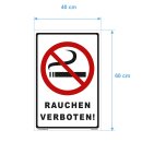Verbotsschild Rauchverbot - Rauchen verboten! - Warnhinweis 40 x 60 cm