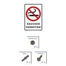 Verbotsschild Rauchverbot - Rauchen verboten! - Warnhinweis 40 x 60 cm gelocht & Kit