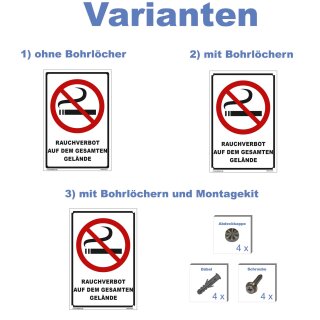 Verbotsschild Rauchverbot - Rauchverbot auf dem gesamten Gelände - Warnhinweis