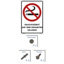 Verbotsschild Rauchverbot - Rauchverbot auf dem gesamten Gelände - Warnhinweis 40 x 60 cm gelocht & Kit
