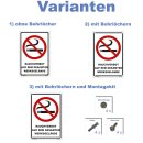 Rauchen verboten Schild – Werksgelände Hinweis (30x45 cm)