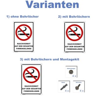 Verbotsschild Rauchverbot - Rauchverbot auf dem gesamten Firmengelände - Warnhinweis