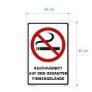 Rauchen verboten Schild – Firmengelände Verbot (30x45 cm)