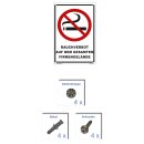 Verbotsschild Rauchverbot - Rauchverbot auf dem gesamten Firmengelände - Warnhinweis 40 x 60 cm gelocht & Kit