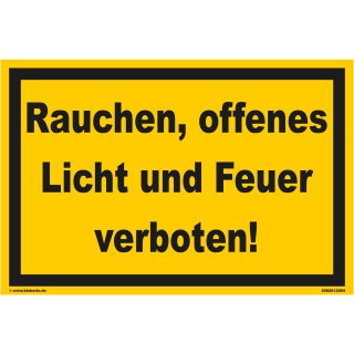 Rauchen verboten Schild – Feuer & Licht untersagt