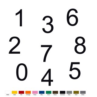 10 Klebezahlen selbstklebend wetterfest
