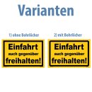 Einfahrt freihalten Schild – robustes Parkplatzschild aus Kunststoff (20 x 30 cm)