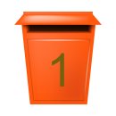 10 Klebezahlen selbstklebend wetterfest: „1“ ( 2 cm hoch, in gold)