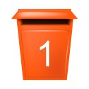 10 Klebezahlen selbstklebend wetterfest: „1“ ( 3 cm hoch, in weiß)