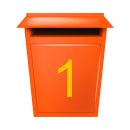 10 Klebezahlen selbstklebend wetterfest: „1“ ( 10 cm hoch, in gelb)